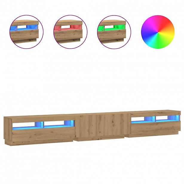 vidaXL TV stolek s LED dub artisan 300x35x40 cm kompozitní dřevo