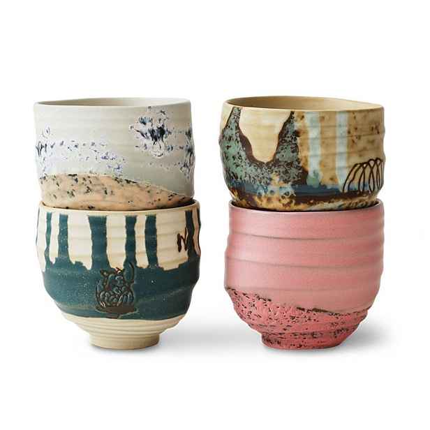 Sada 4ks uměleckých keramických hrnků na kávu Artist Ceramics – 8*8*7,5 cm/ 250ml HKLIVING