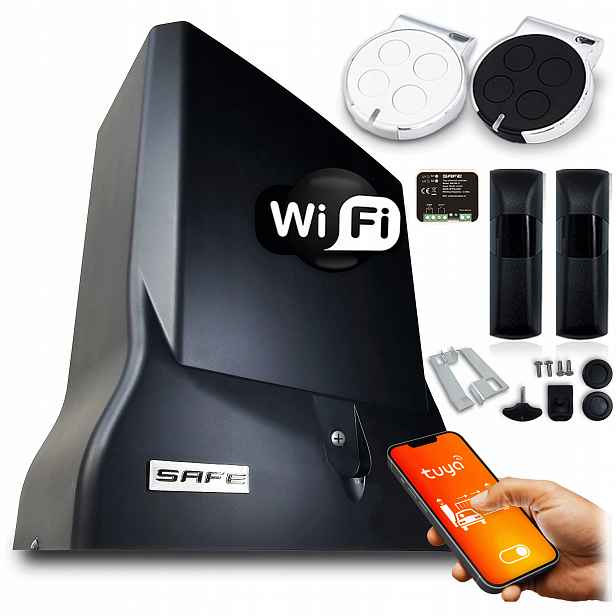 Set Pohon Posuvné Brány Safe automat do 800 kg Wifi Tuya 3x Ovladač foto