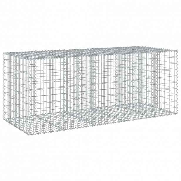 vidaXL Gabionový koš s víkem 250 x 100 x 100 cm pozinkované železo