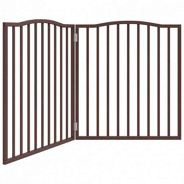 vidaXL Zábrana pro psy skládací 2 panely hnědý dub 160 cm topol