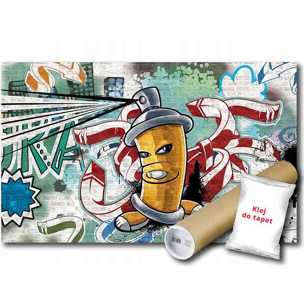 Vinylová fototapeta Graffiti Mural Street Art cihla děti sprej 152x104