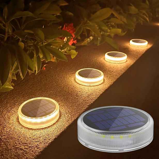 4x Led solární lampy IP68 Zahrada Schody Terasa Teplá bílá 2700K