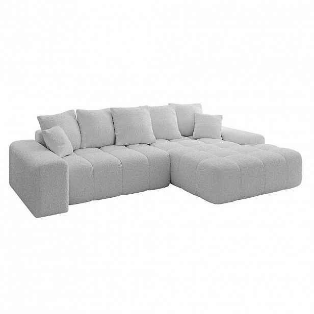 ALTDECOR ROHOVÁ SEDACÍ SOUPRAVA s otomanem vpravo ENSI-L - 267x164x69 cm světle šedá