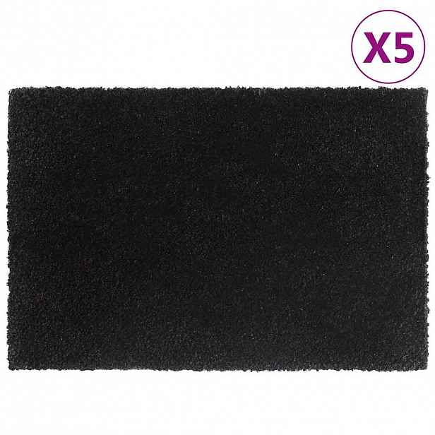 vidaXL Rohožky před dveře 5 ks černé 40 x 60 cm kokosové vlákno