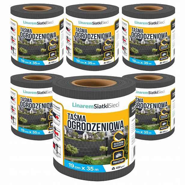 Stínící Panelové Pásy Antracit 19 cm x 35 m, Uv Ochrana, Sada 6 ks