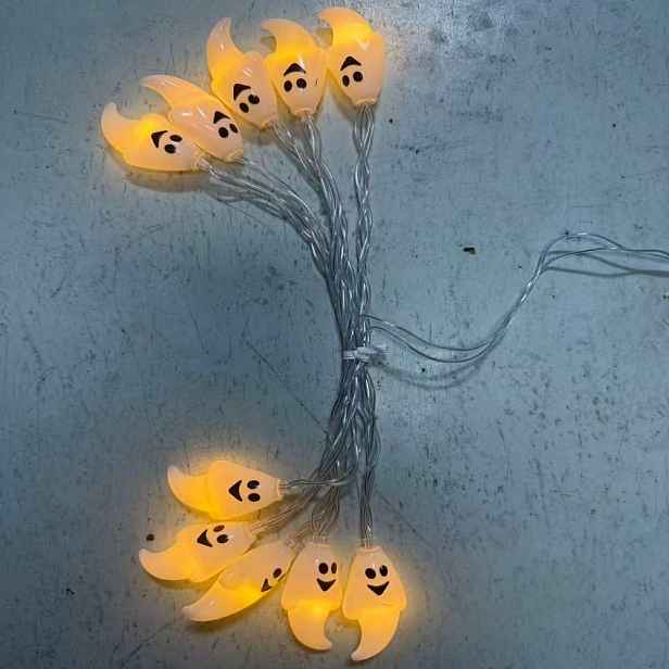 TEMU 1 ks 10/20 LED Halloweenská dekorace s ducha - Interiérová dekorace s ovládáním spínačem, bez nutnosti zapojení do zásuvky, ideální pro ložnici,