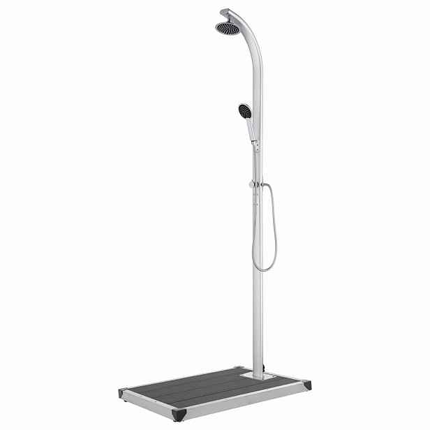 vidaXL Zahradní sprcha s šedou základnou 220 cm hliník