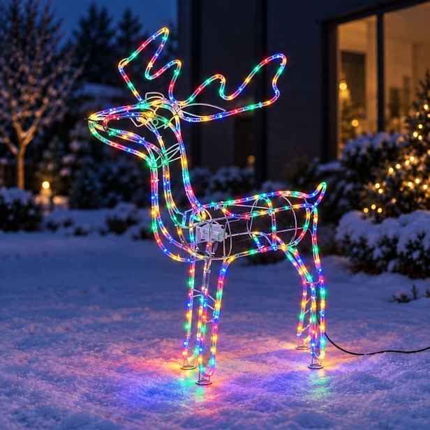 Sob Led Vánoční svítící figurka pro venkovní použití XL velká 85 barevná