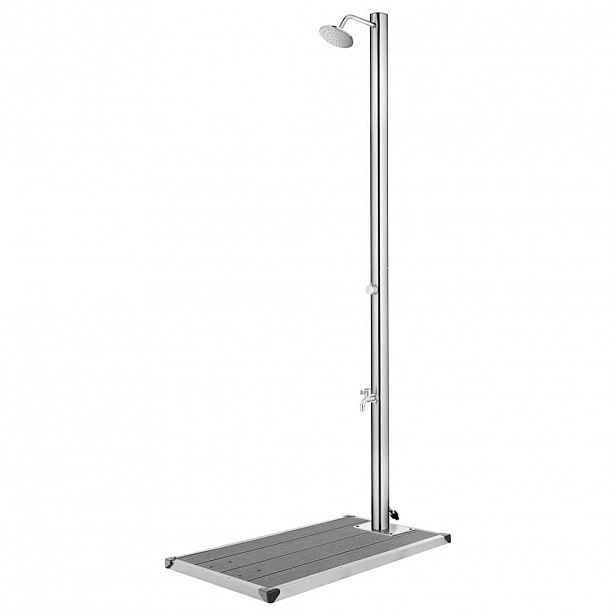vidaXL Zahradní sprcha s šedou základnou 220 cm nerezová ocel