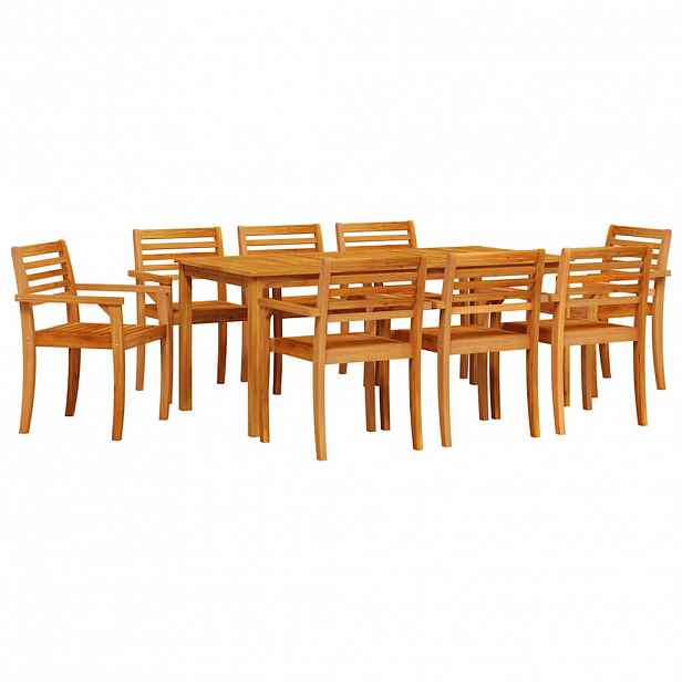 vidaXL Zahradní jídelní souprava 9 ks Hnědá Masivní akátové dřevo