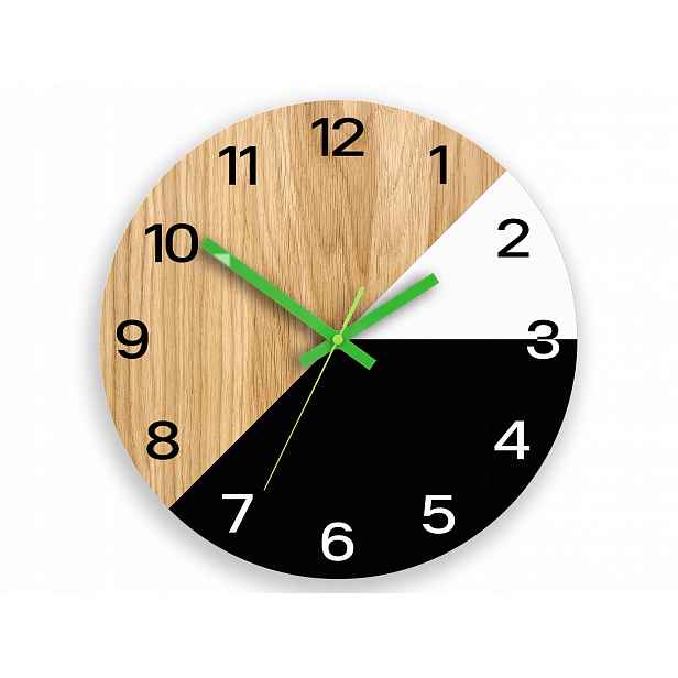 Dřevěný nástěnný hodinový stroj Texas Wood Zelený 33 cm