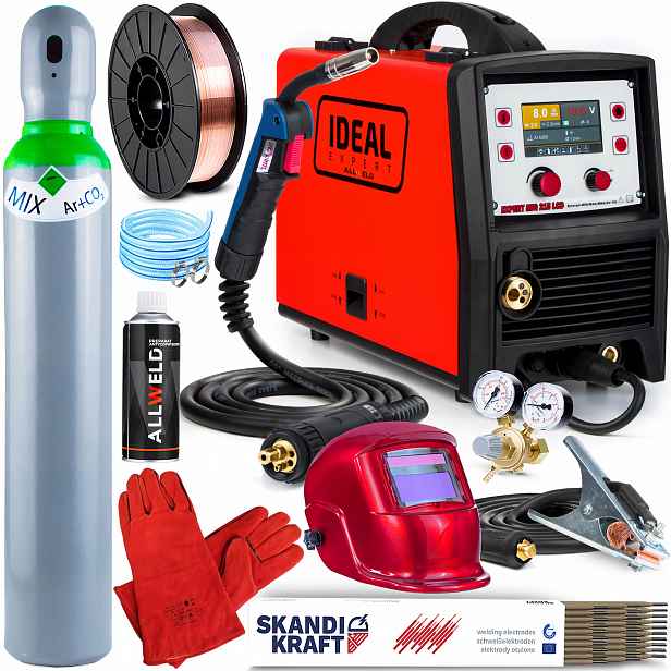 Invertorová Svářečka Ideal Mig 215 LCD Mma Tig 200A Igbt Flux 230V