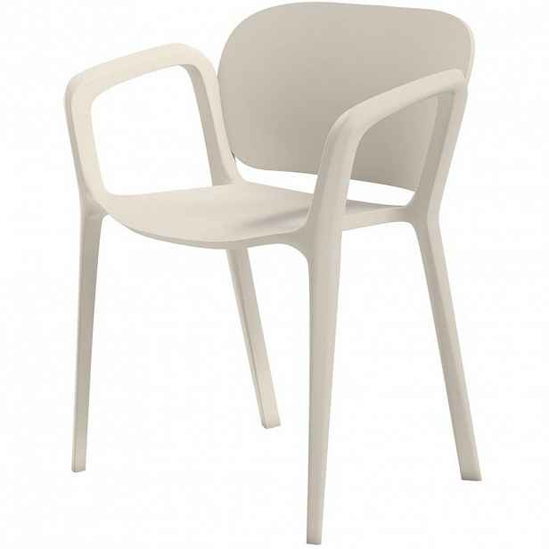 OKWISH ZAHRADNÍ židle 60/56/75 cm bílá z plastu stohovatelná sada 4 ks s područkami