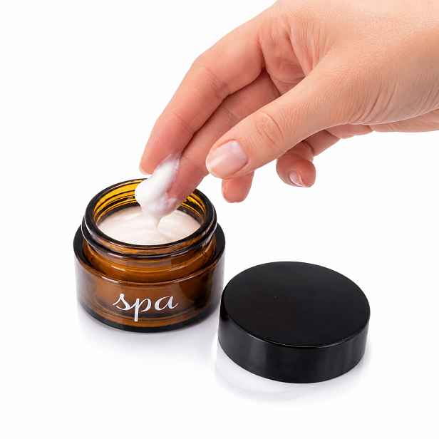 Orion Skleněná hnědá dózička na krém, SPA 20ml