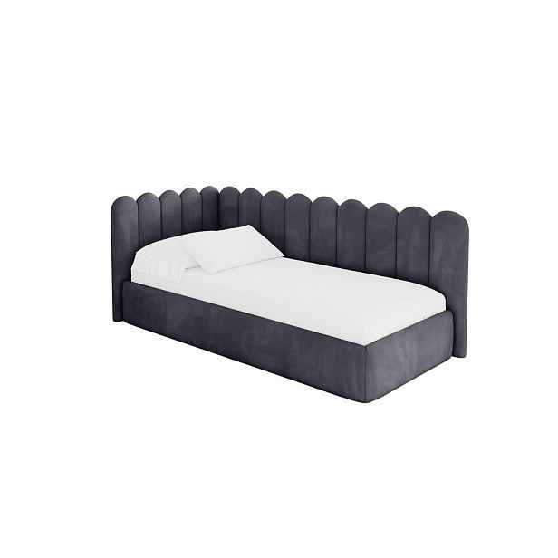 ALTDECOR JEDNOLŮŽKOVÁ POSTEL pro mládež s úložným prostorem, vpravo - ARTY 80x200 tmavě šedá
