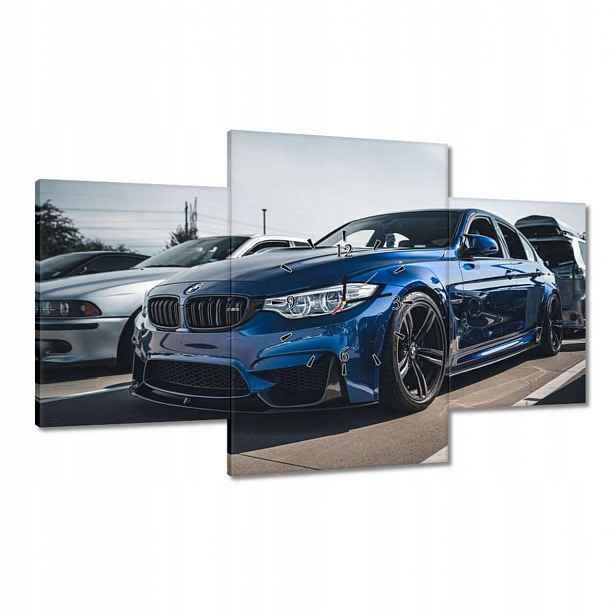 Modré hodiny 100x60 Bmw M3 Auto