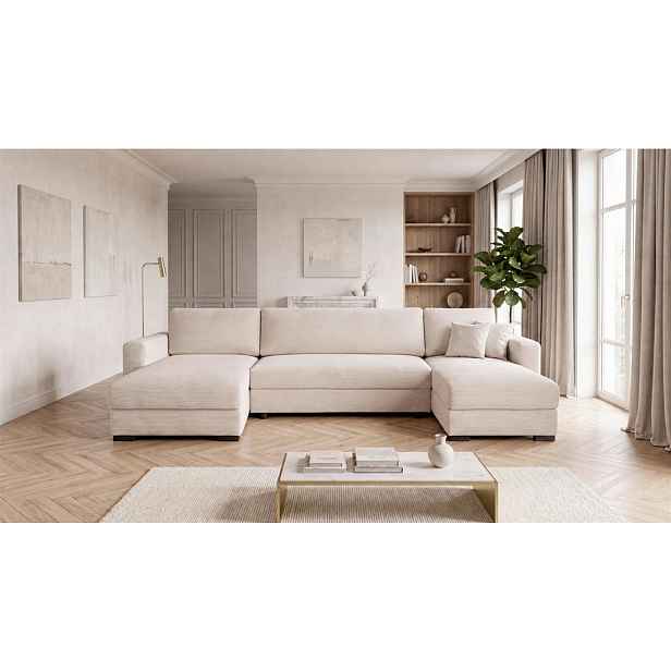 MID.YOU SEDACÍ SOUPRAVA, dřevo, textil, kompozitní dřevo, béžová