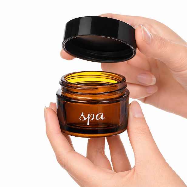 Orion Skleněná hnědá dózička na krém, SPA 50ml