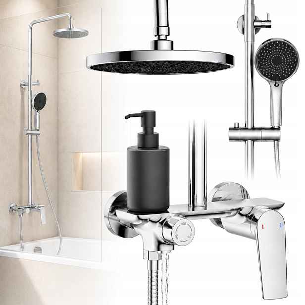 Sprchový Set S Dešťovou Sprchou Vector Chromová Baterie