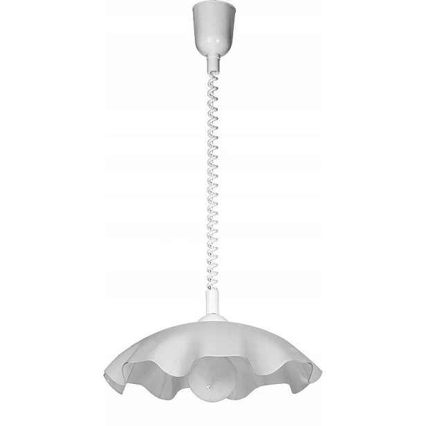 Závěsná lampa Smerlato bílá s teplým leskem nad stolem Rabalux