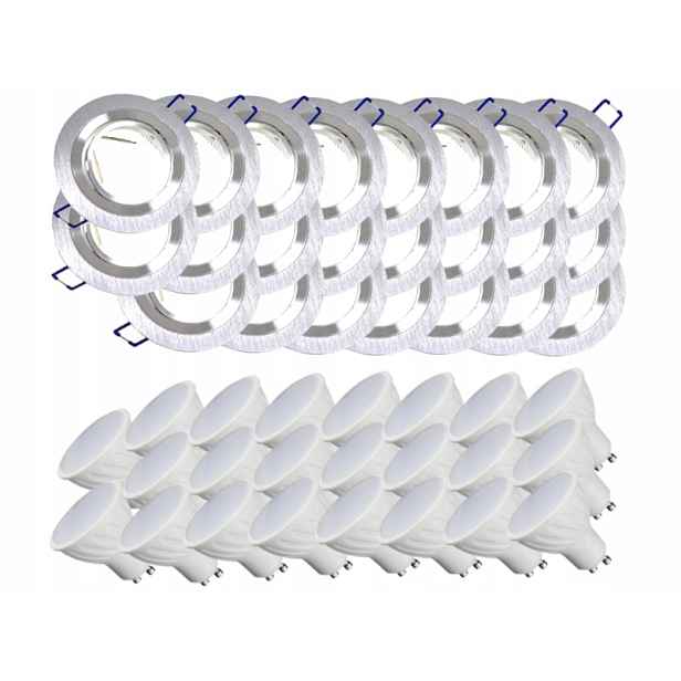 23 x Hliníková Lampa Objímka Inox Ocel Kartáčovaná Led Žárovky 10W
