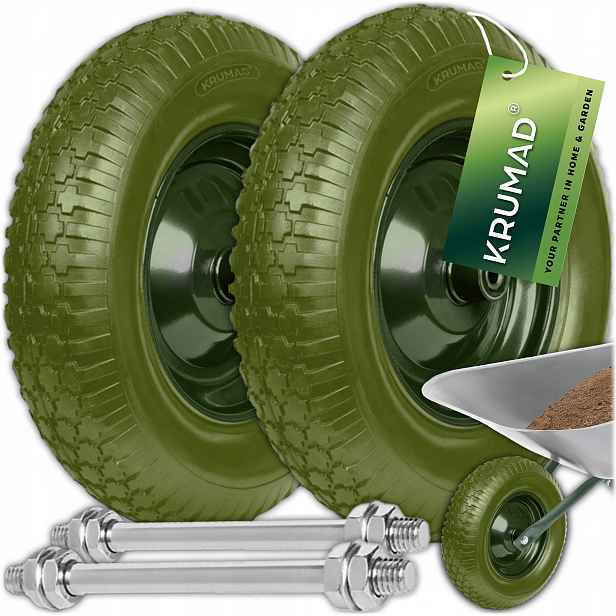 2x Kolečko pro kolečko Plné bezdušové pěnové kolečko vozíku 8PR 4.80/4.00-8 Náprava