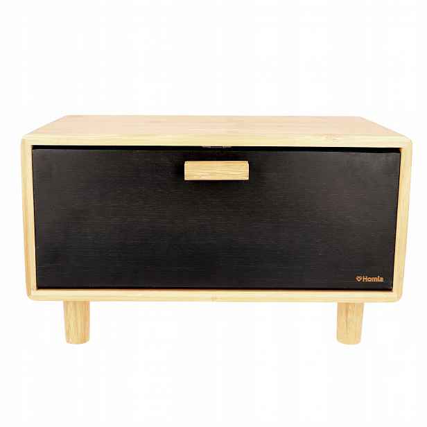 Chlebník Bambou černý 35x23 cm Homla