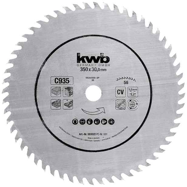 Kwb Pilový kotouč C935 CV 350 x 30 mm 56 zubů na dřevo