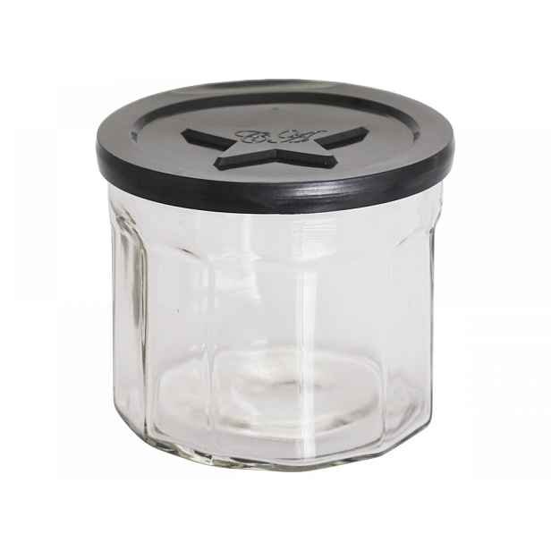 Skleněná dóza s černým víčkem French Jam - Ø 13*11 cm Chic Antique