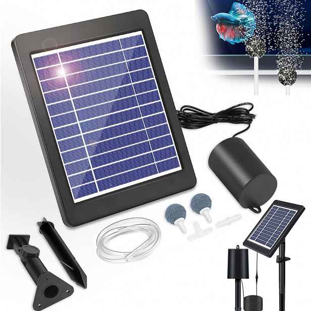 Solární Provzdušňovač Do Jezírka S Akumulátorem 2200 Mah, Solární Panel 4 W