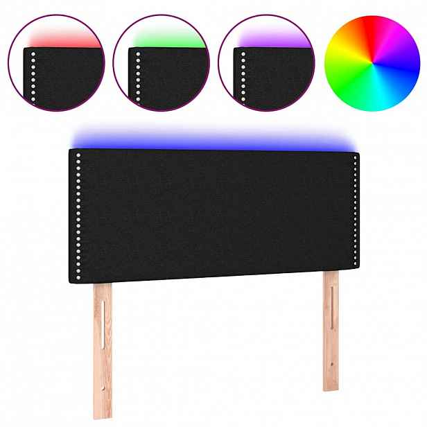 vidaXL Čelo postele s LED černé 90x5x78/88 cm textil