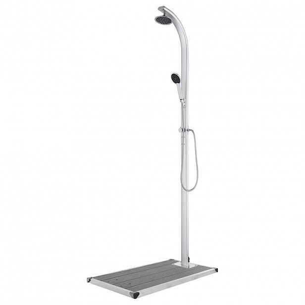 vidaXL Zahradní sprcha s šedou základnou 220 cm hliník