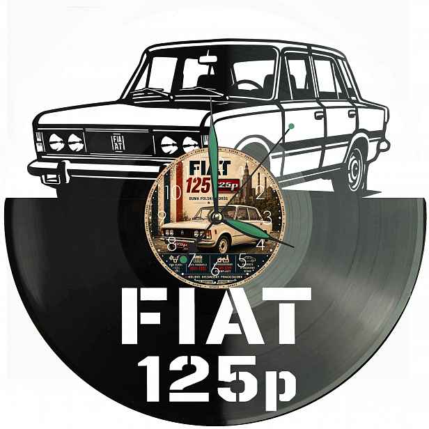 Fiat 125p Auto Prl Nástěnný vinyl Vinylová deska Dárek Narozeniny Památka