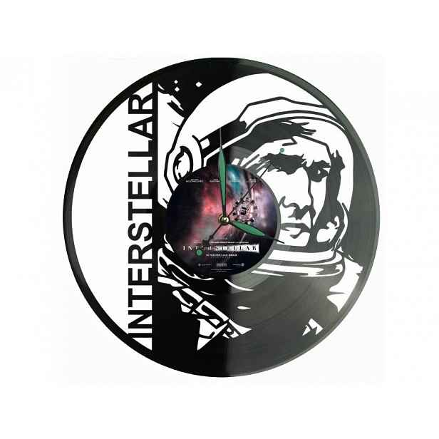 Interstellar Vinyl Nástěnné hodiny Vinylová deska Unikátní dekorace pro fanoušky