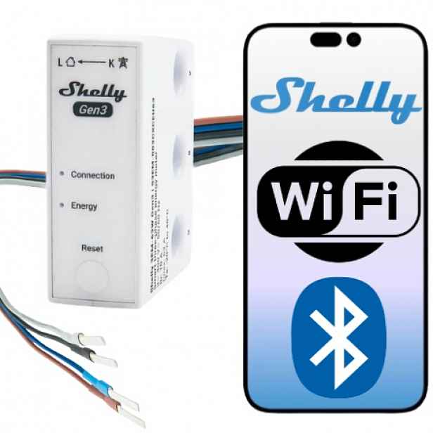 Shelly 3EM-63W Gen3 třífázový Wi-Fi elektroměr na Din lištu