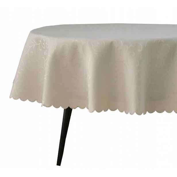 Ubrus Odolný Proti Skvrnám Oválný 110X340 CM Krém Vzor Větvičky Escandia Ovál Vánoce
