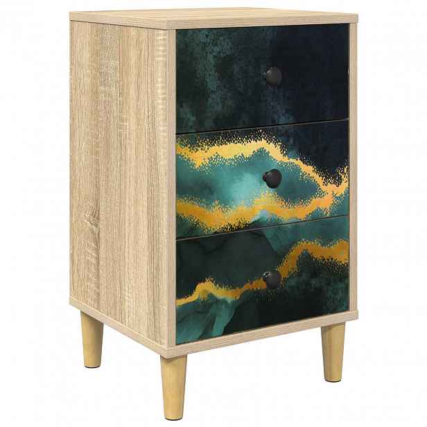 vidaXL Noční skříňka WIJHE Dub sonoma 36 x 33 x 60 cm Kompozitní dřevo