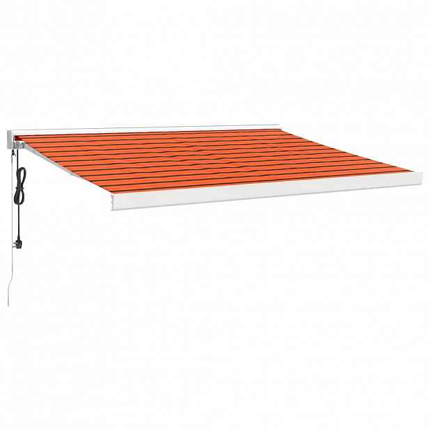 vidaXL Stahovací markýza Oranžová a hnědá 350 x 250 cm Textil a kov