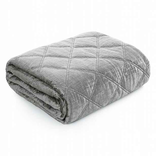 Přehoz BLINK/6 170x210 cm stříbrný prošívaná na postel, pohovka glamour