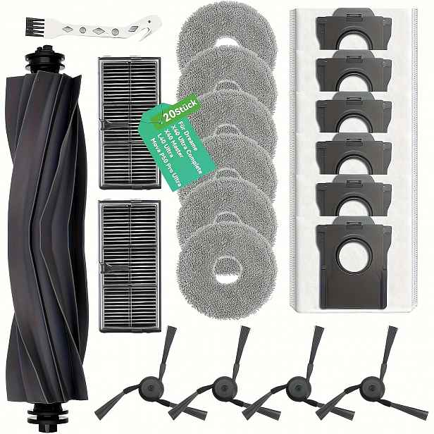 TEMU 20 ks Náhradní díly pro robotické vysavače L40 Ultra/X40 Ultra Complete/X40 Ultra/X40 Master/ P10 Pro Ultra/ P50 Pro Ultra, doplňky [1 hlavní