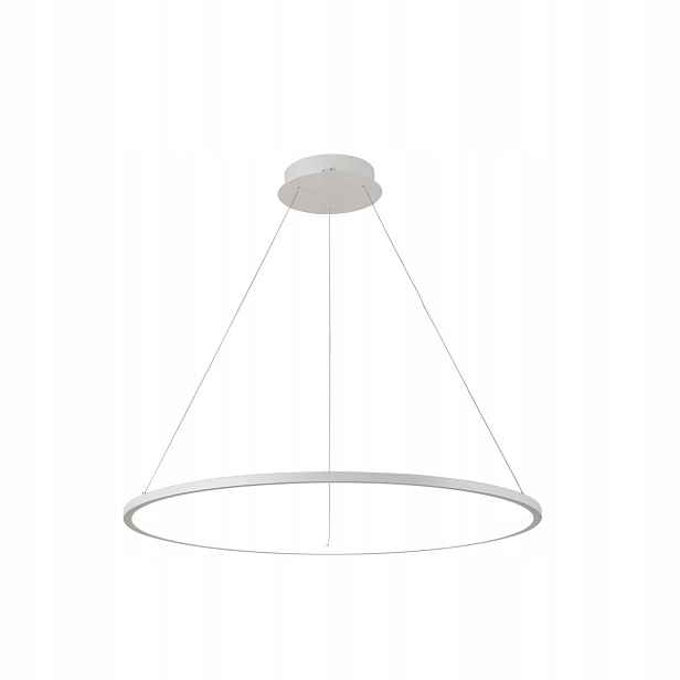 Vinola, Moderní bílá závěsná lampa, Led kroužek, 48W, 3840LM, 80 cm