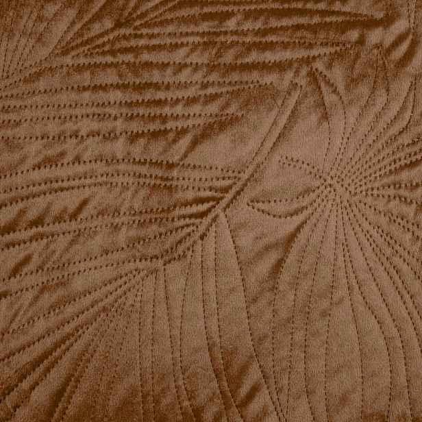 Přehoz na postel LUIZ/4 170x210 cihlové listy palmy glamour prošívaná