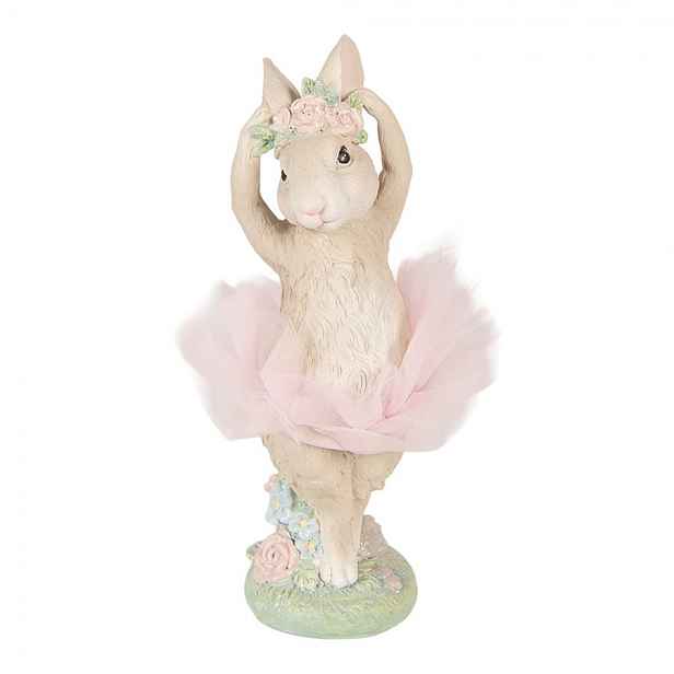 Dekorace králík baletka v tylové sukýnce - 10*9*27 cm Clayre & Eef
