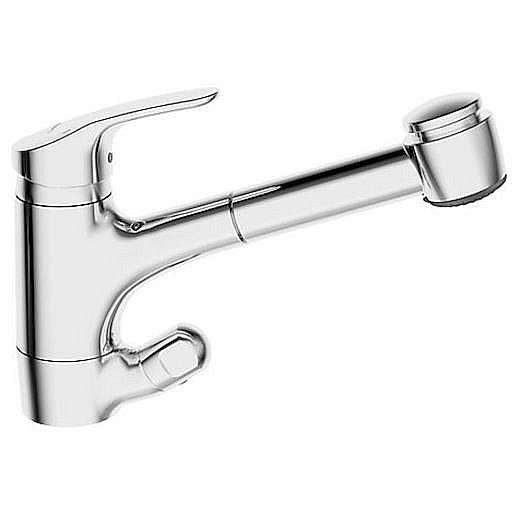 Dřezová baterie Hansa MIX s vytahovací sprškou, 2 proudy chrom 01392183