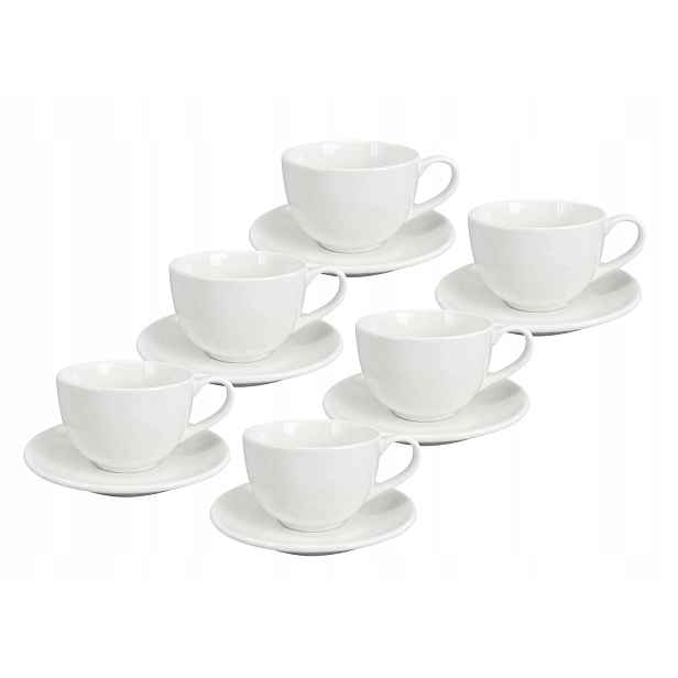 Set 6 ks Cappuccino šálek s podšálkem Alba, 200 ml, bílý