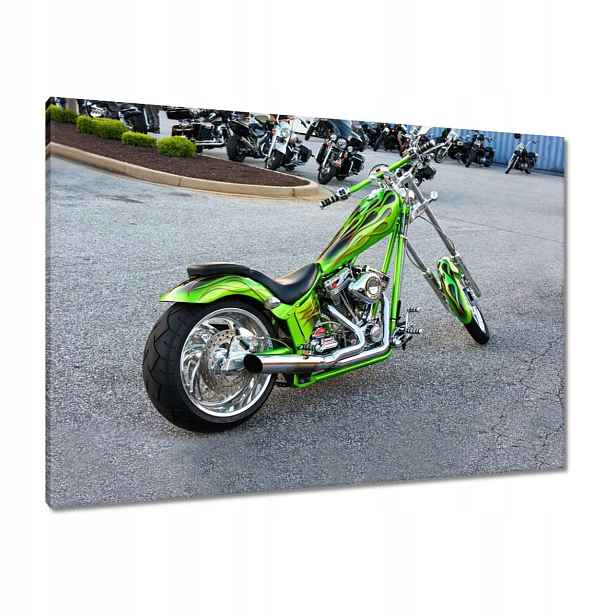 Obrazy 100x70 Limetkový chopper Motor