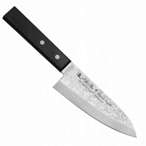 Satake Nashiji Black Pakka Japonský Nůž na filetování Deba 56 Hrc 15,5 cm