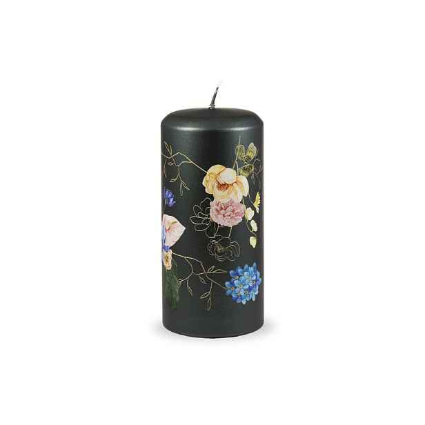 Tmavě zelená svíčka Unipar Flower Paradise, doba hoření 73 h