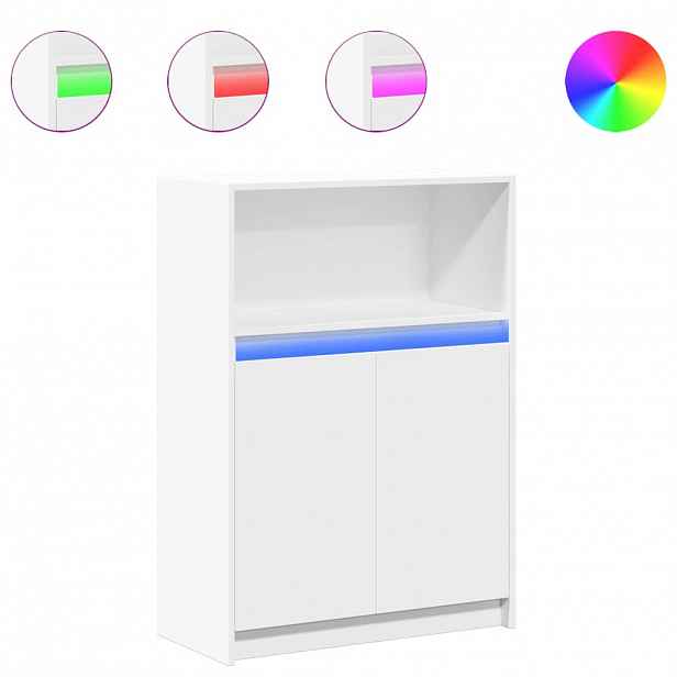 vidaXL Příborník LED bílý 72 x 34 x 100 cm kompozitní dřevo